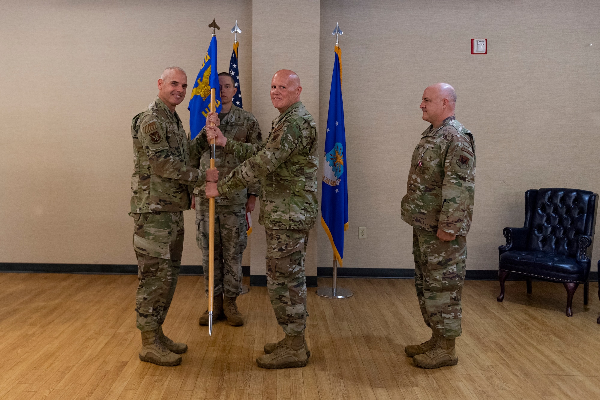 Photo of an Airman assuming command