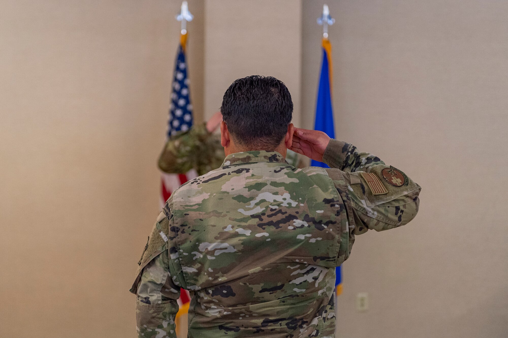 Photo of an Airman rendering a first salute