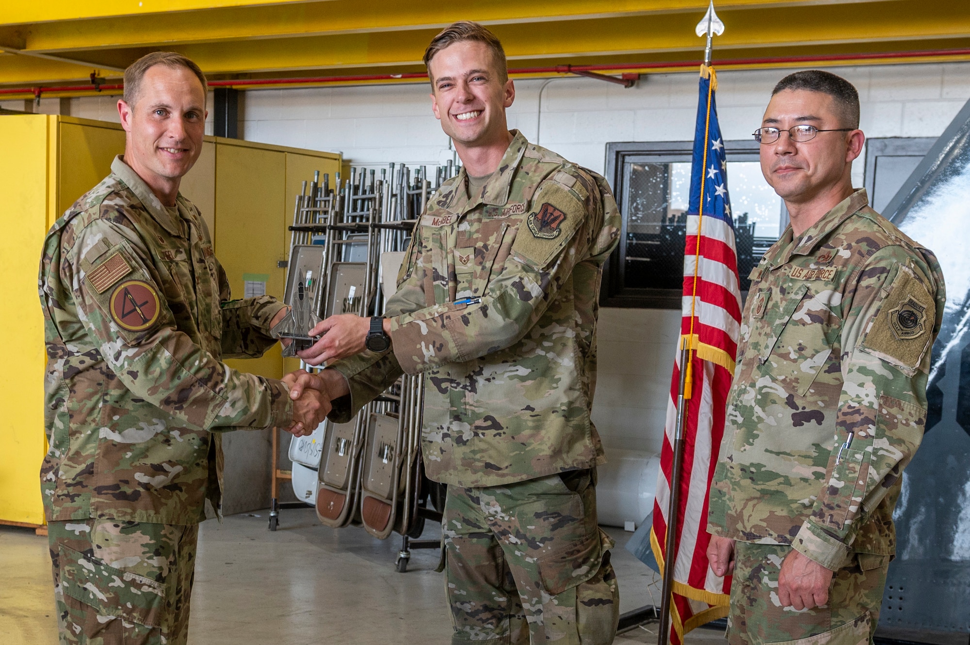 McAbee was named the non-commissioned officer of the 1st quarter for 2022. (U.S. Air Force photo by Senior Airman Kylie Barrow)