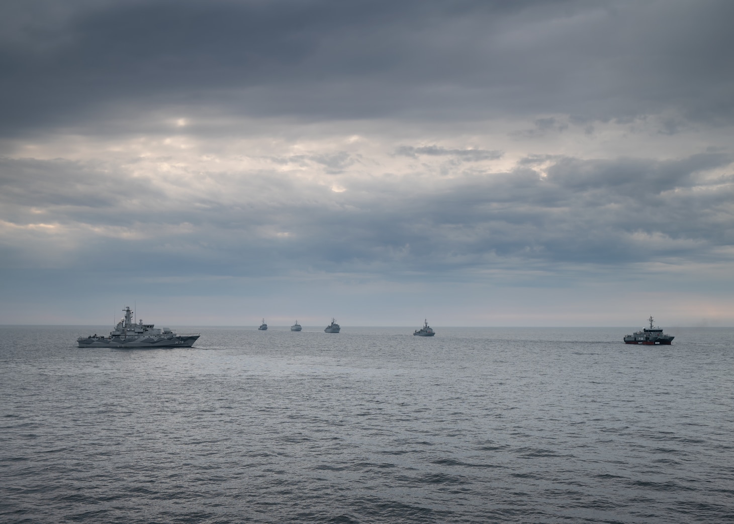 The Swedish minehunter HSwMS Ven (M76) and other NATO Ally and partner ships are underway during exercise BALTOPS22.