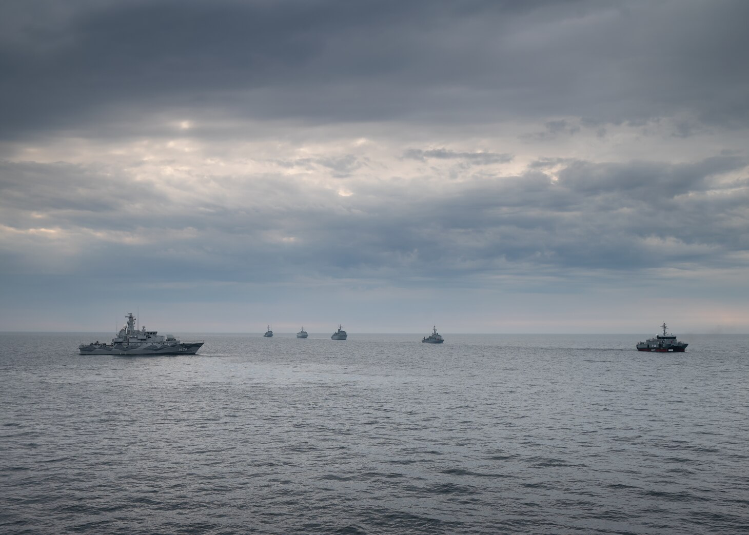 The Swedish minehunter HSwMS Ven (M76) and other NATO Ally and partner ships are underway during exercise BALTOPS22.