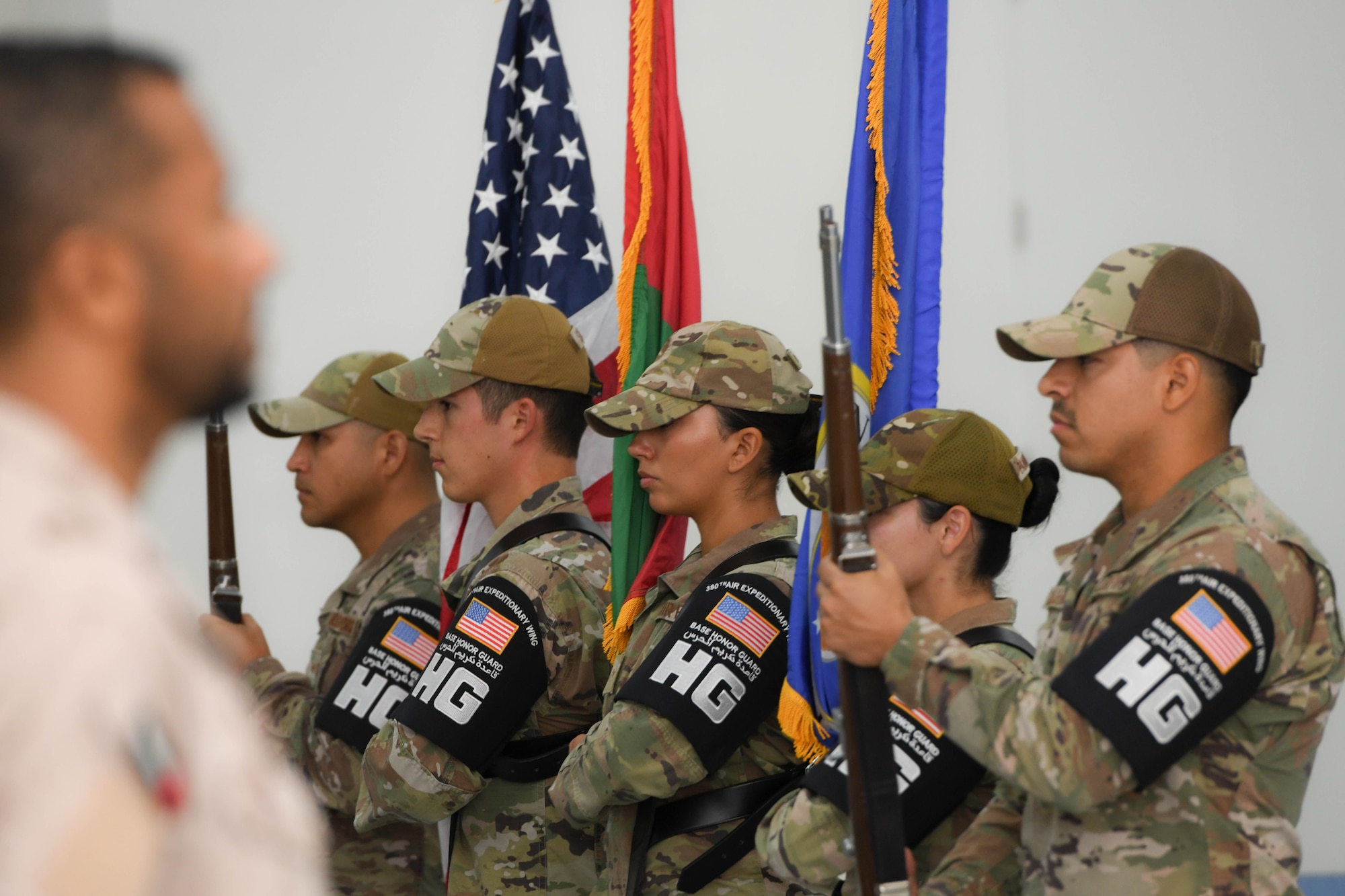 Brig. Gen. David “Shotgun” Lopez assumed command from Brig. Gen. Andy “Spoo” Clark, the previous commander of the 380th Air Expeditionary Wing, June 7, Al Dhafra Air Base, United Arab Emirates. Assuming this role, Lopez will be responsible for the Airmen and assets of 10 unique squadrons as well as the wing’s ground attack, intelligence, theatre security cooperation and in-transit airlift mission support.