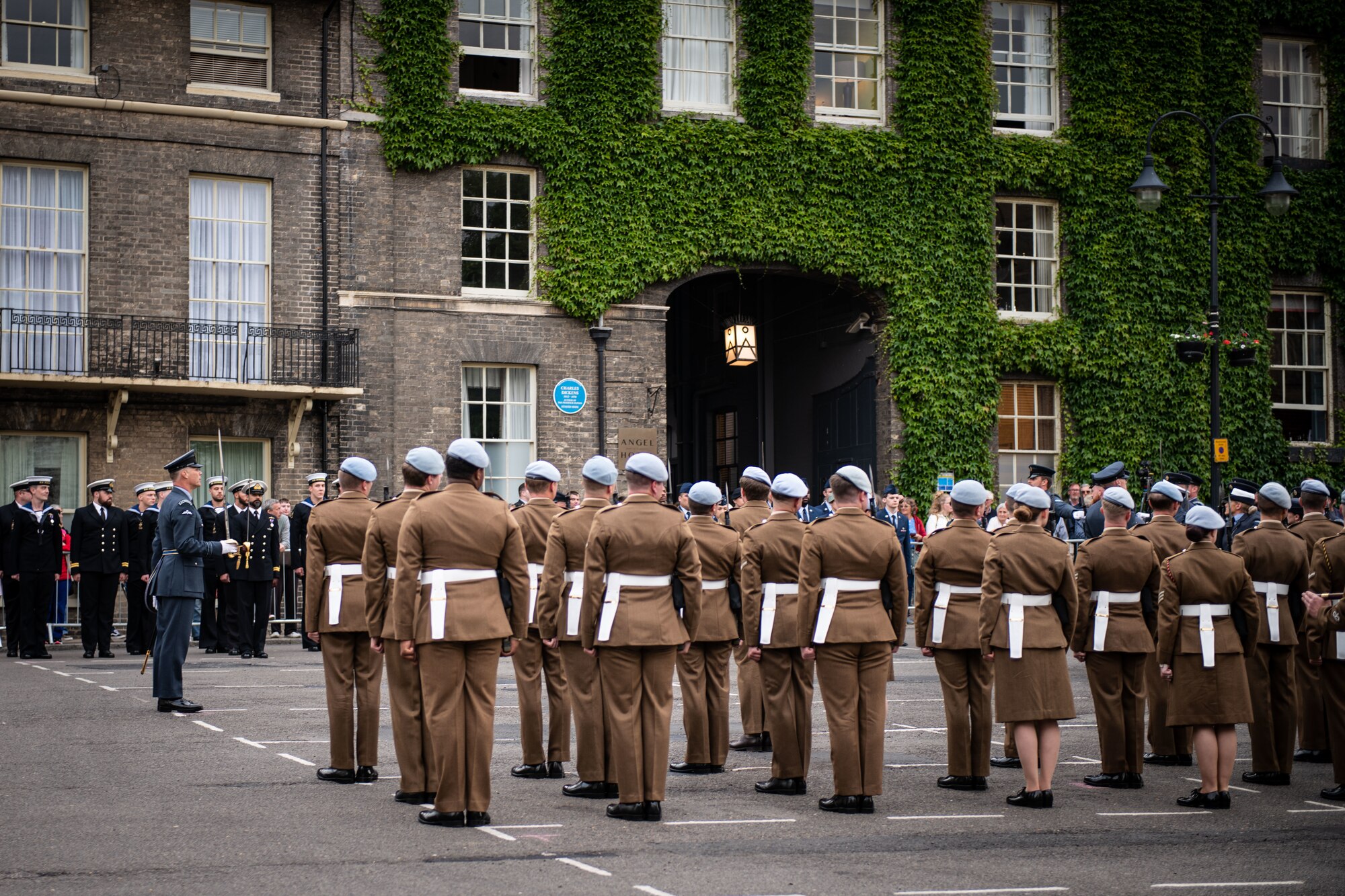 Both Royal Air Force and the United States Air Force joined in formation at the RAF Honington Freedom Parade and Platinum Jubliee Parade Ceremony at Bury St. Edmunds, England, June 9, 2022.