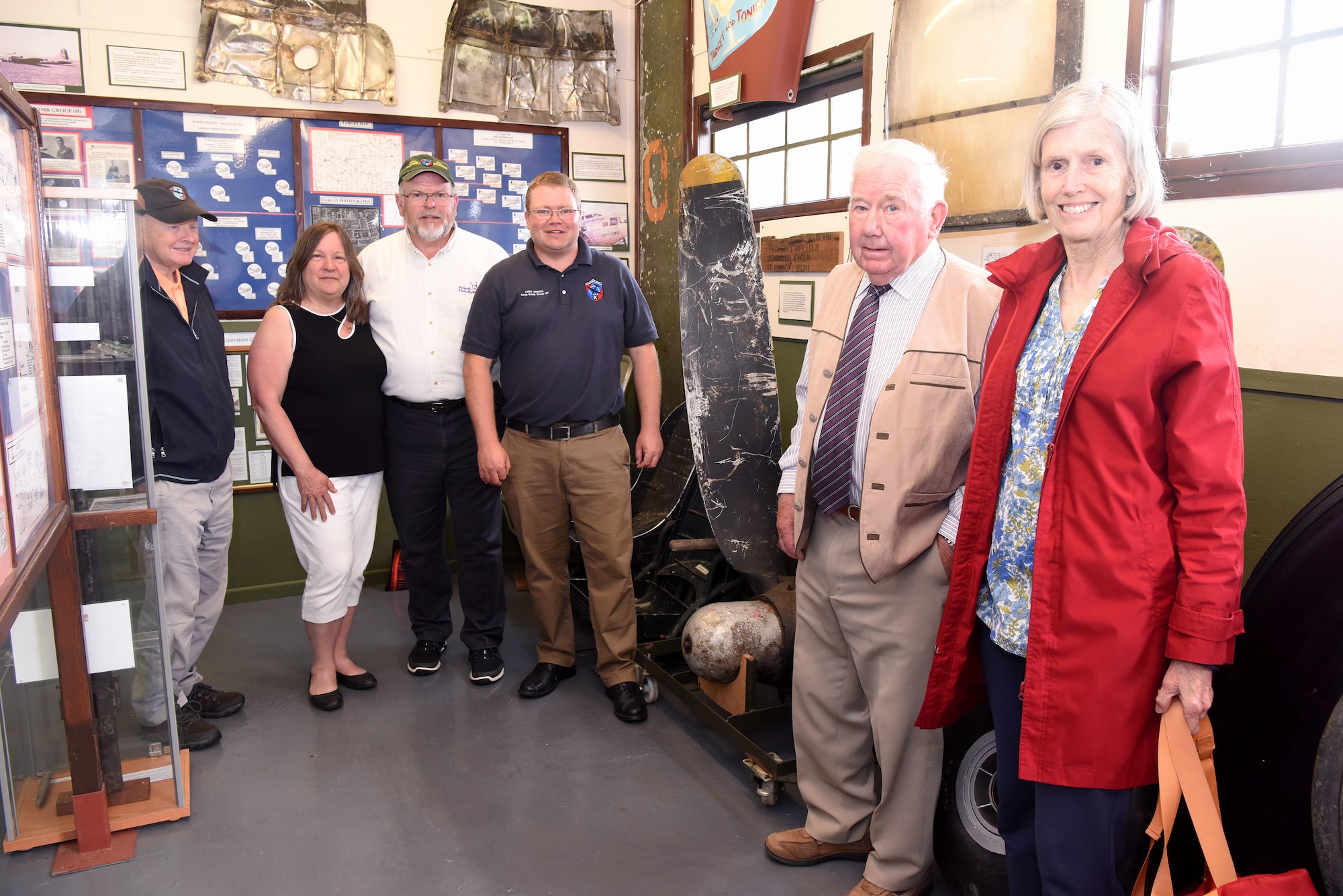 Family, friends and others honoring the 447th Bomb Group (Rattlesden) visited the 100th Bomb Group Memorial Museum at Thorpe Abbotts as part of their “Return to Rattlesden” event June 11 to 13, 2022. Both bomb groups are part of Eighth Air Force and were home to B-17 Flying Fortresses during World War II. Although no veterans were able to make the journey to England for the event, the 447th BG representatives – some from the States – came to honor and remember veterans past and present.
