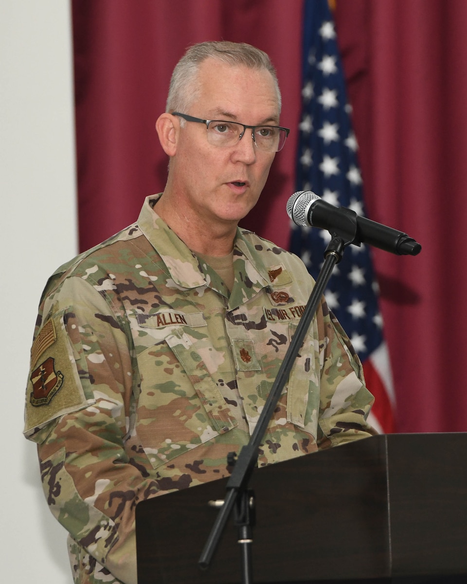 Brig. Gen. David “Shotgun” Lopez assumed command from Brig. Gen. Andy “Spoo” Clark, the previous commander of the 380th Air Expeditionary Wing, June 7, Al Dhafra Air Base, United Arab Emirates. Assuming this role, Lopez will be responsible for the Airmen and assets of 10 unique squadrons as well as the wing’s ground attack, intelligence, theatre security cooperation and in-transit airlift mission support.
