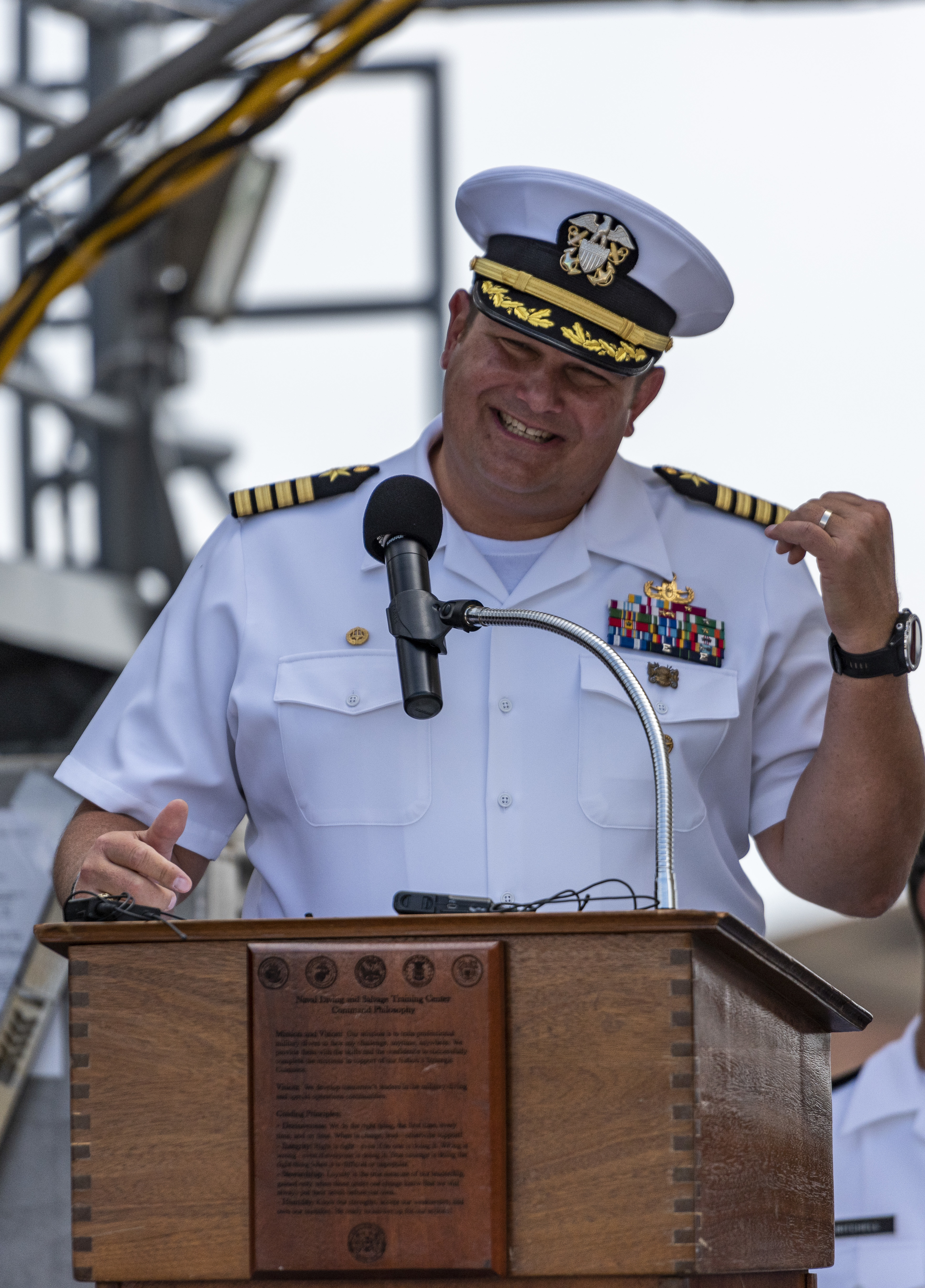 Naval Diving and Salvage Training Center Change of Command ceremony. Commander Erich Frandrup was relieved by Commander Troy Lawson during a change of command ceremony.
