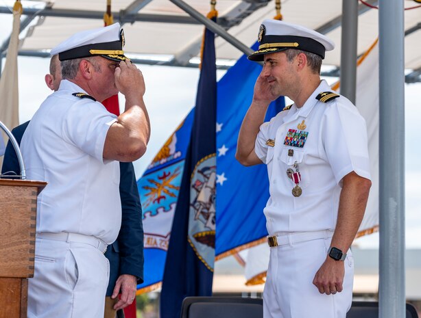 Naval Diving and Salvage Training Center Change of Command ceremony. Commander Erich Frandrup was relieved by Commander Troy Lawson during a change of command ceremony.