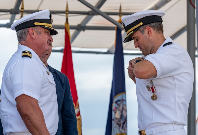 Naval Diving and Salvage Training Center Change of Command ceremony. Commander Erich Frandrup was relieved by Commander Troy Lawson during a change of command ceremony.