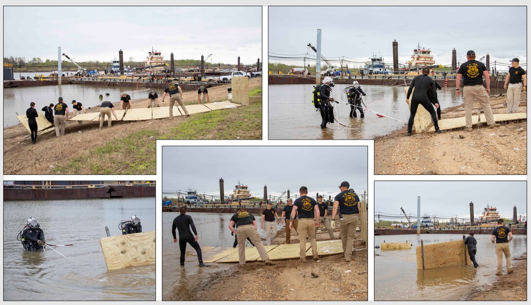 Photos of Operation Mississippi Freedom, which consisted of a 28-day joint operation to repair the Ensley Engineer Yard’s partially sunken 161ft by 30ft bridge. The bridge is a vital piece of the Memphis District infrastructure. It is one of only two access points to the fleet of dredges and material barges that transport over 175 million tons of cargo along the Mississippi River. The Memphis District is directly responsible for servicing 355 miles of the Mississippi River watershed, and failure to maintain these operations could cost the nation over a billion dollars in fuel and shipping costs.