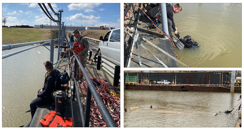 Photos of Operation Mississippi Freedom, which consisted of a 28-day joint operation to repair the Ensley Engineer Yard’s partially sunken 161ft by 30ft bridge. The bridge is a vital piece of the Memphis District infrastructure. It is one of only two access points to the fleet of dredges and material barges that transport over 175 million tons of cargo along the Mississippi River. The Memphis District is directly responsible for servicing 355 miles of the Mississippi River watershed, and failure to maintain these operations could cost the nation over a billion dollars in fuel and shipping costs.