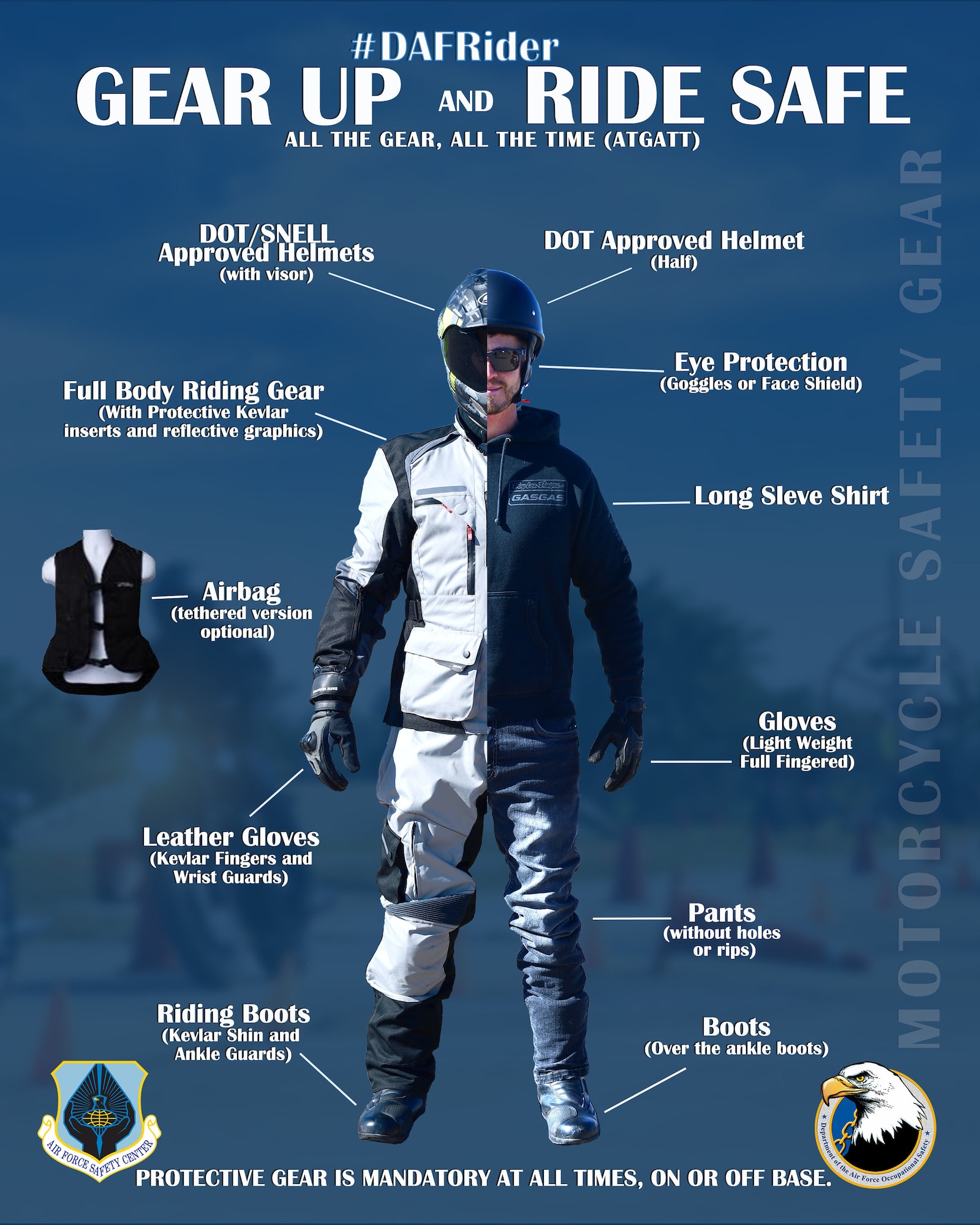 Seymour safety this summer motorcycle gear up graphic.