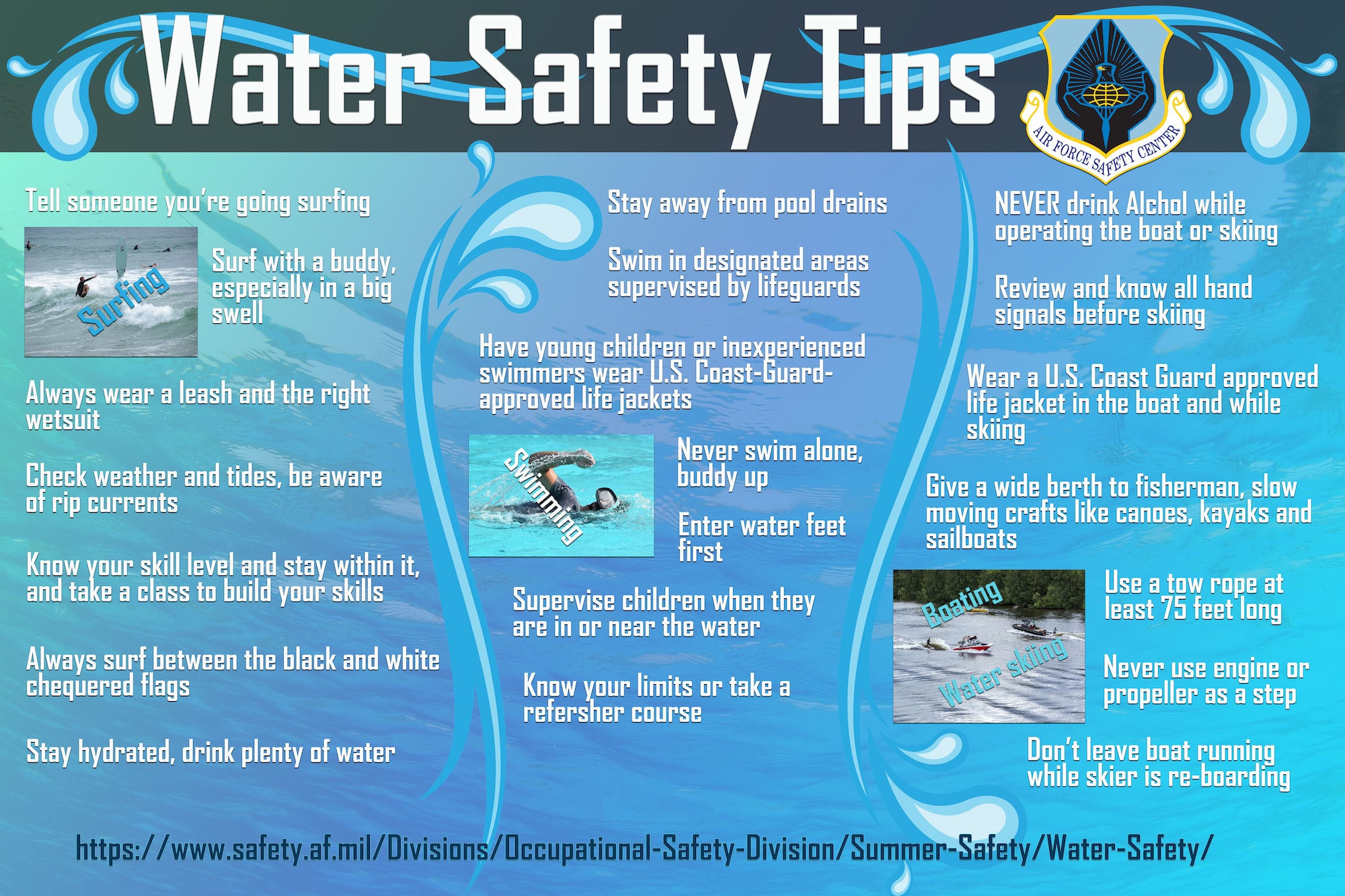 Seymour safety this summer water safety graphic