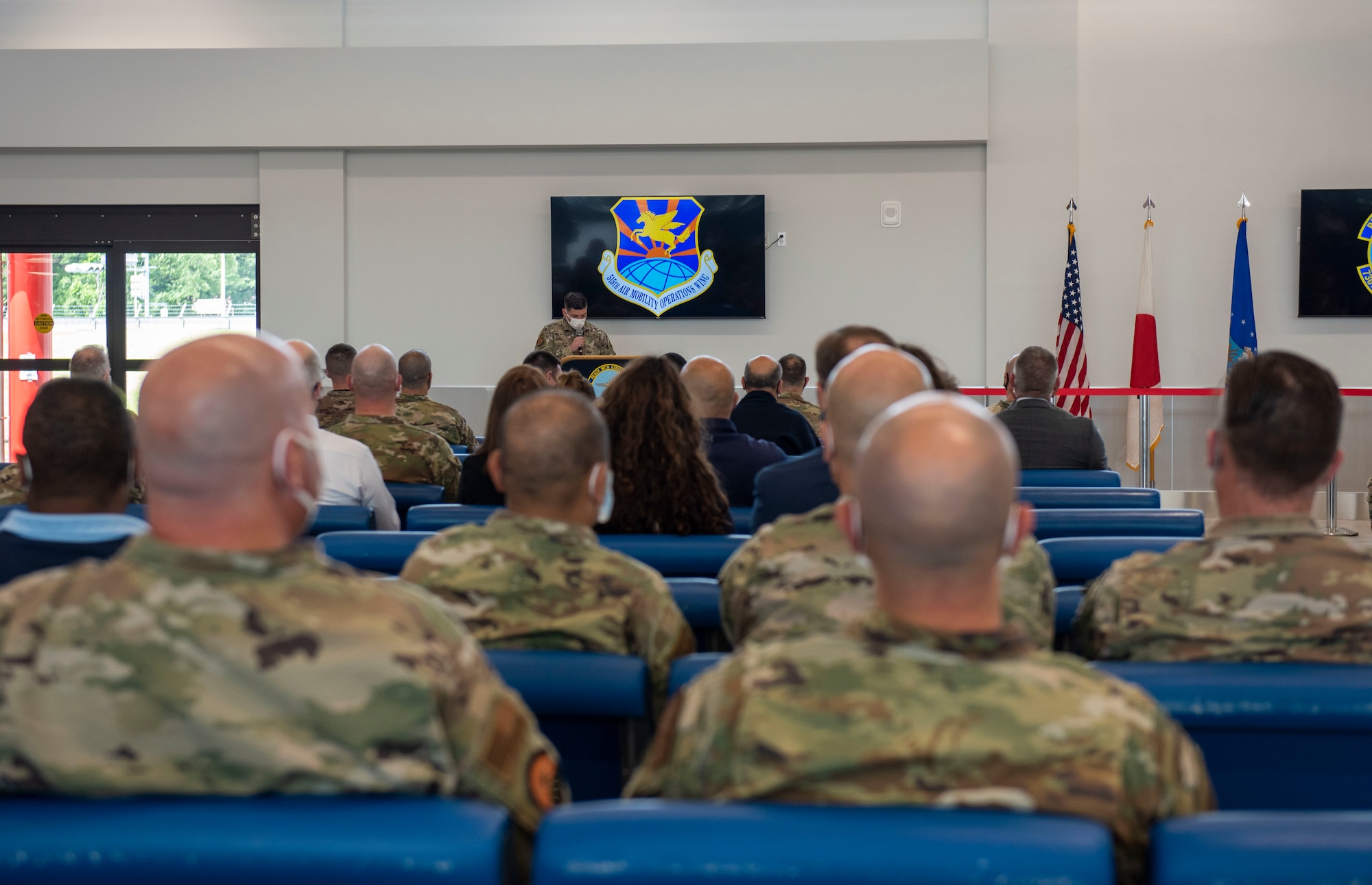 The Yokota Air Base community celebrated the opening of a new Air Mobility Command passenger terminal on Monday, June 13.