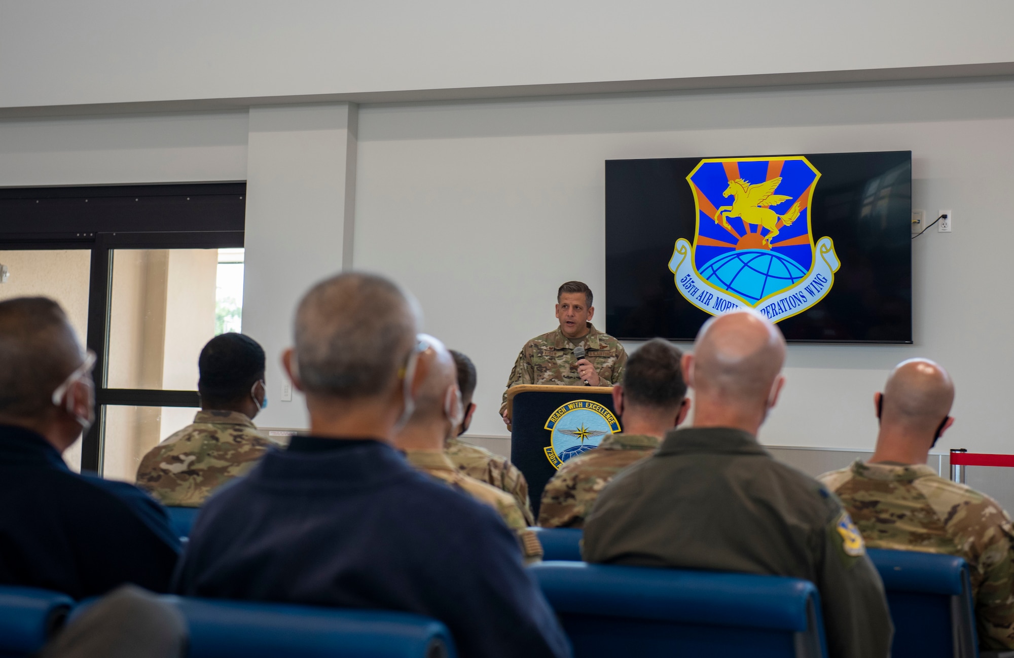 The Yokota Air Base community celebrated the opening of a new Air Mobility Command passenger terminal on Monday, June 13.