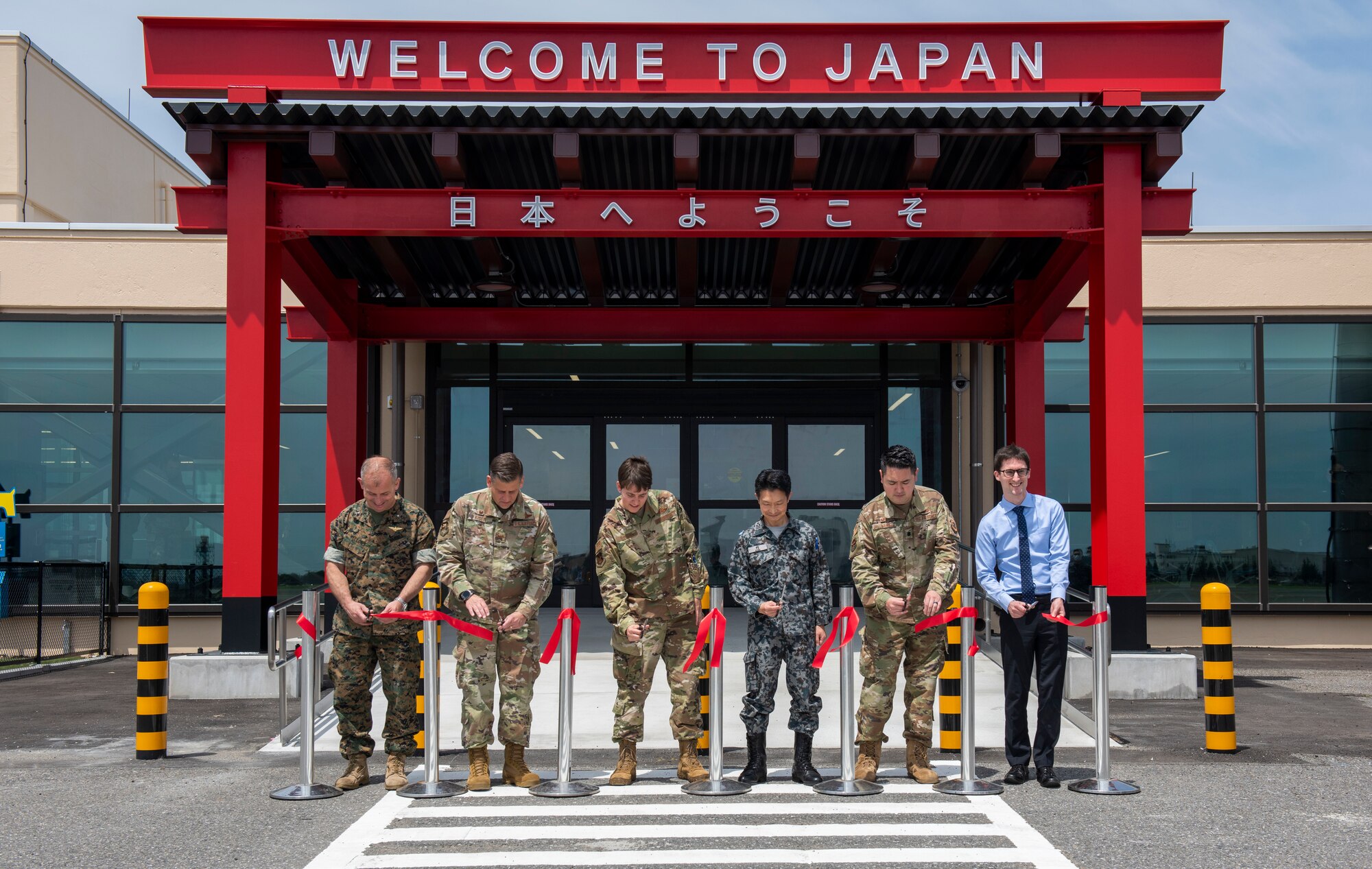 The Yokota Air Base community celebrated the opening of a new Air Mobility Command passenger terminal on Monday, June 13.