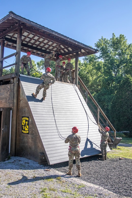 Confidence/obstacle course and rappel tower at Fort Knox