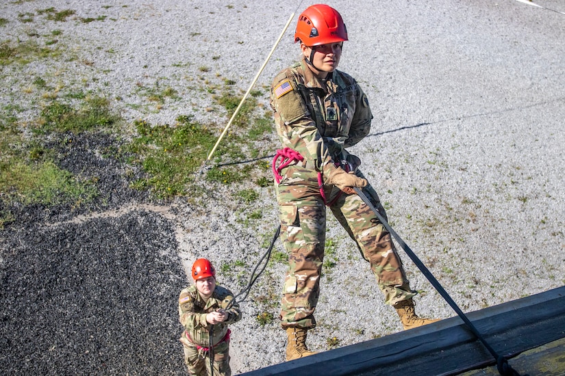 Confidence/obstacle course and rappel tower at Fort Knox