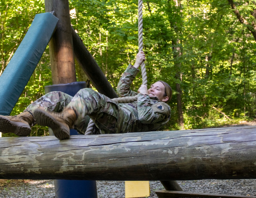 Confidence/obstacle course and rappel tower at Fort Knox