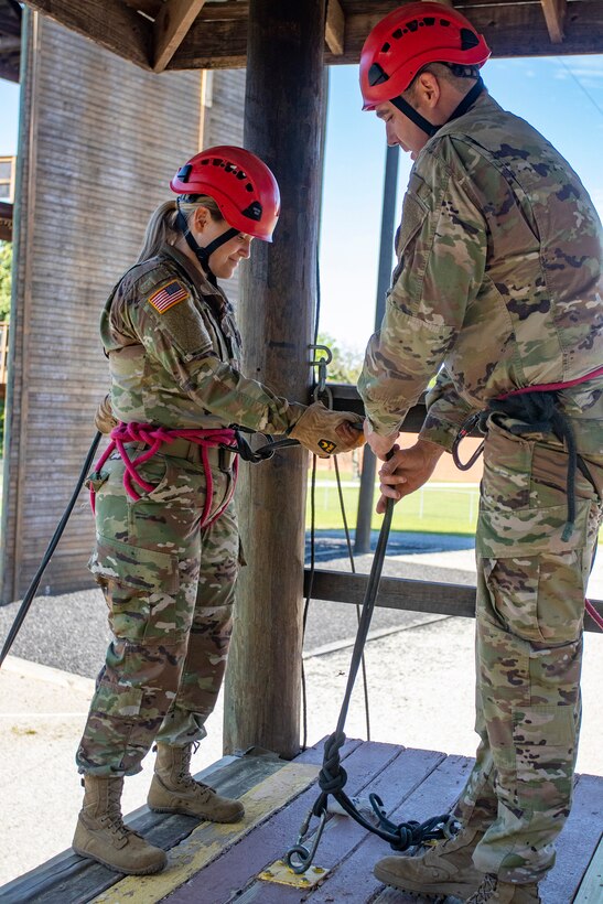 Confidence/obstacle course and rappel tower at Fort Knox