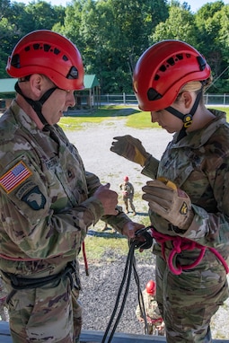 Confidence/obstacle course and rappel tower at Fort Knox