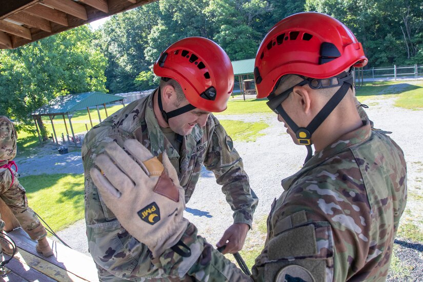 Confidence/obstacle course and rappel tower at Fort Knox