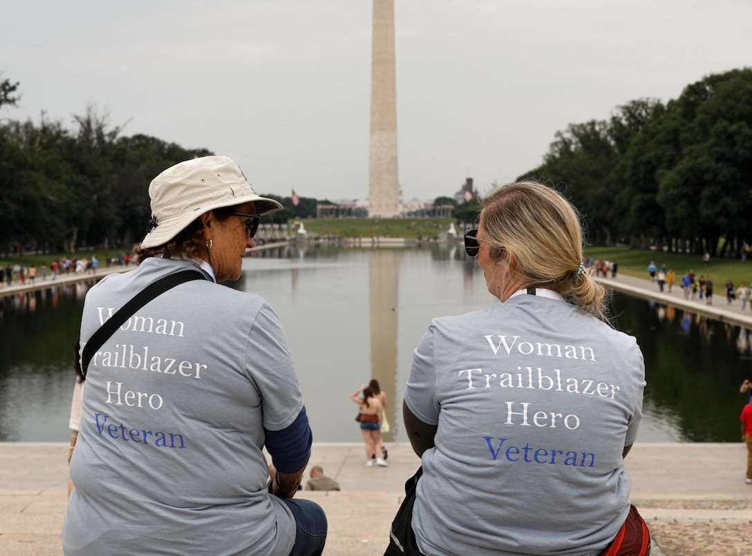 An all-women veteran group boarded an A320 Airbus out of the Blue Grass Airport for Washington, D.C., June 11, 2022, for an historic all-female veteran honor flight.