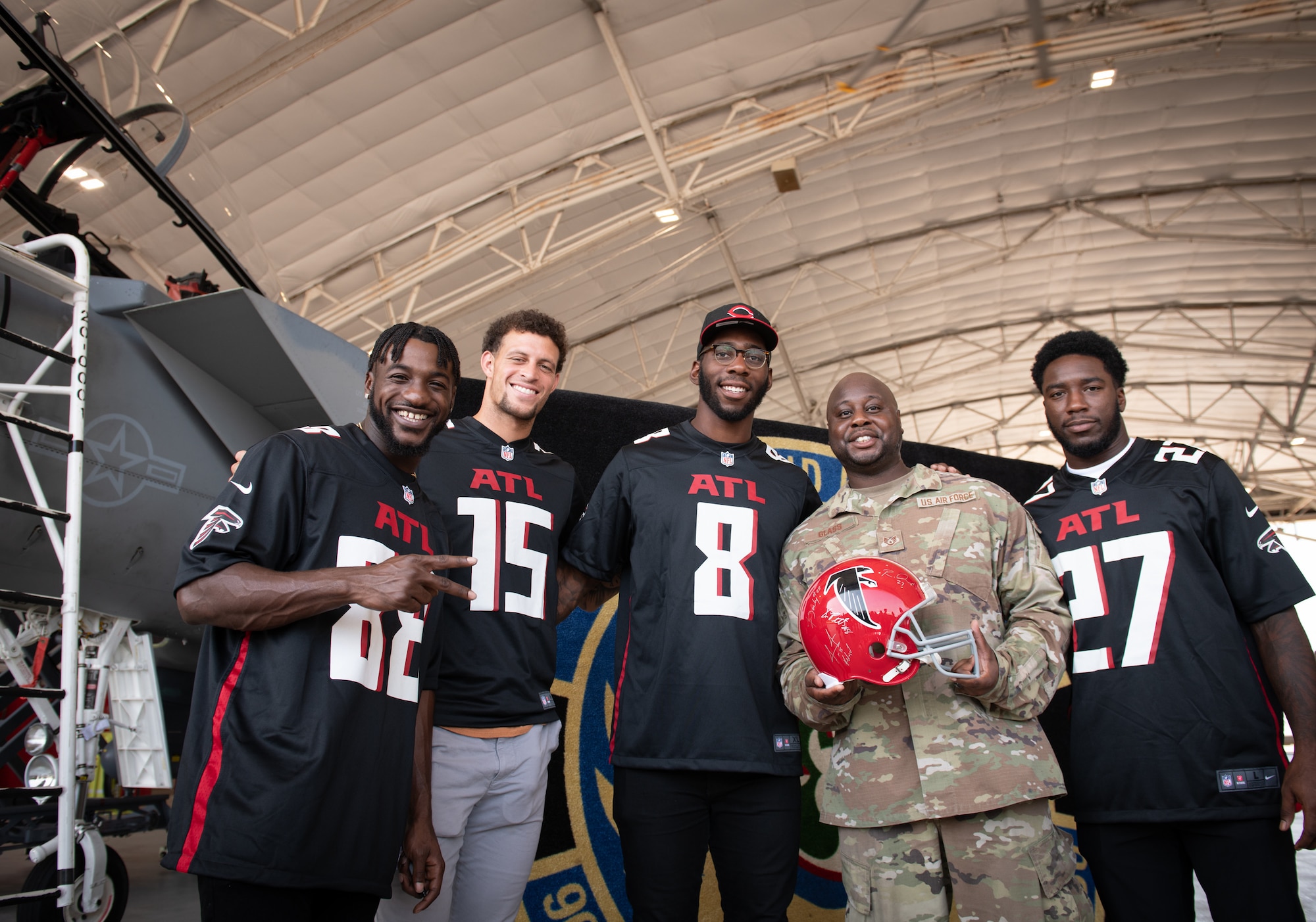 Atlanta Falcons USO community outreach visit to Eglin Air Force Base