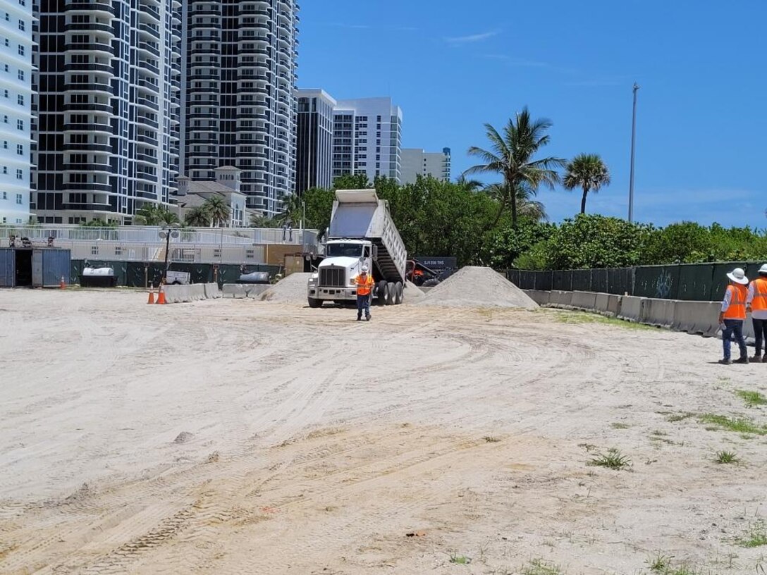 The U.S. Army Corps of Engineers Miami Beach Renourishment project will begin sand placement at the southern end of the Indian Beach Park section of the project (beginning at approximately 43rd Street) starting the week of June 13, 2022.
