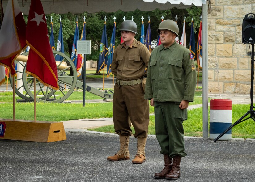 A Soldier steps forward to be recognized during the Army’s 247th birthday celebration, held at Joint Base San Antonio-Fort Sam Houston, Texas, June 14, 2022. The Army’s annual birthday celebration highlights total force history and tradition, and commemorates the continuous commitment to defending America 24/7. (U.S. Army Photo by Spc. Andrea Kent)