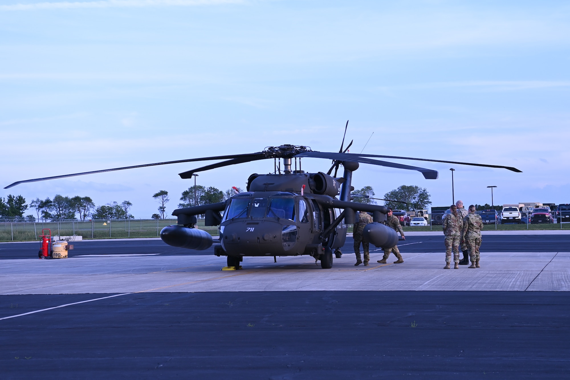 Airmen from the 132d Wing Operations Support Squadron participated in a joint exercise with Soldiers from C Co 2-147th Air Assault Helicopter Battalion in Boone, Iowa, June 10, 2022. Intelligence operations specialists from the 132d Wing shared intel to support the various mission sets.