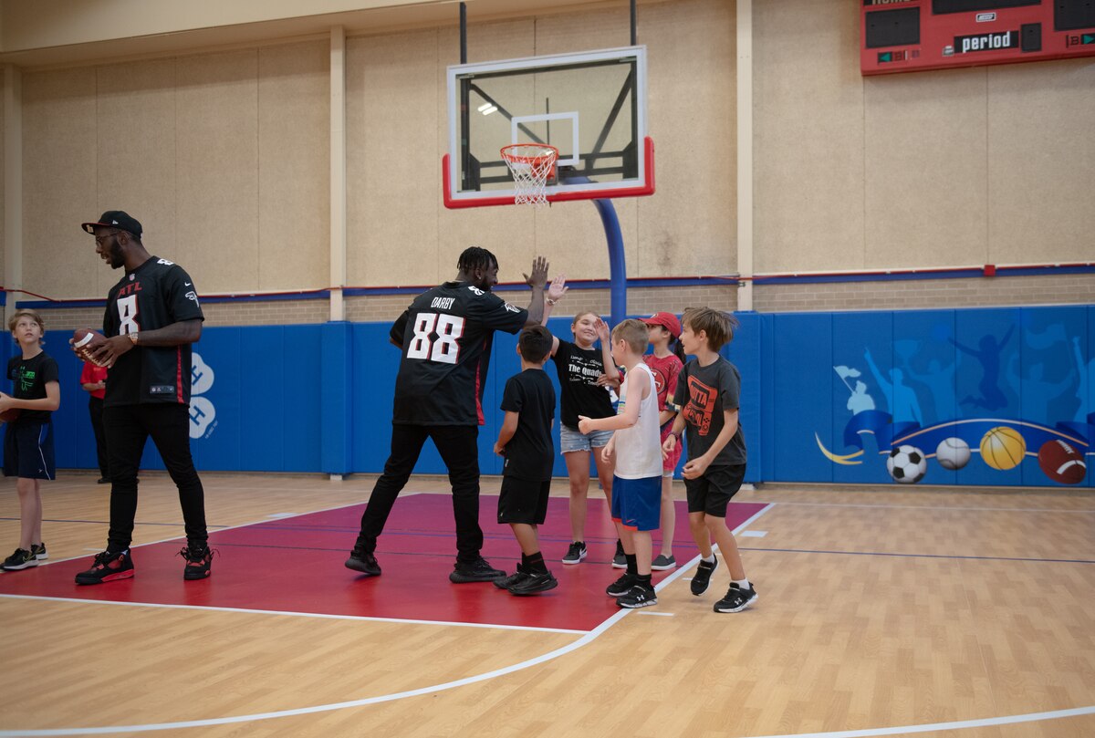 Atlanta Falcons USO community outreach visit to Eglin Air Force Base