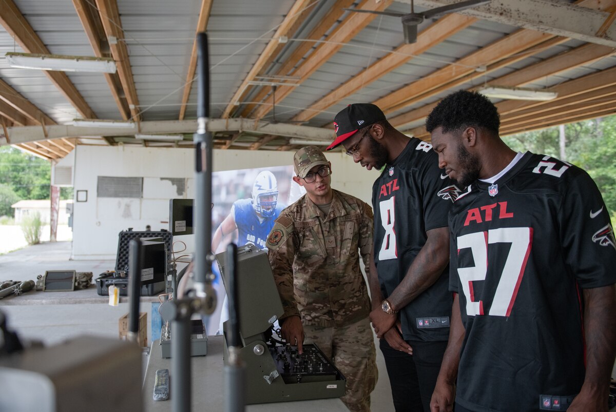 Atlanta Falcons USO community outreach visit to Eglin Air Force Base