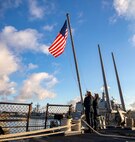 (June 1, 2022) The Arleigh Burke-class guided-missile destroyer USS Arleigh Burke (DDG 51) departs Naval Station Rota, Spain, June 1, 2021. Arleigh Burke, forward-deployed to Rota, Spain, is on a scheduled deployment in the U.S. Naval Forces Europe area of operations, employed by U.S. Sixth Fleet, to defend U.S., allied and partner interests.