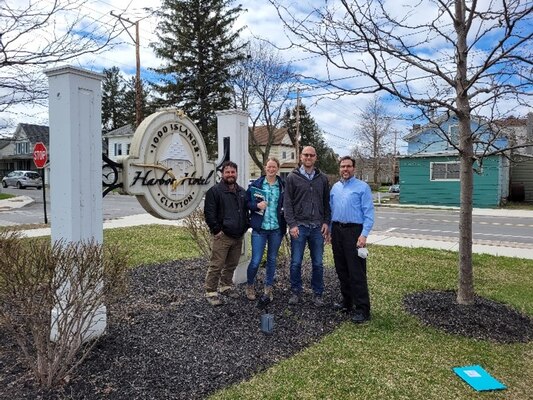 U.S. Army Corps of Engineers, Buffalo District Regulators attend the New York State Wetlands Forum in Clayton, New York, collaborating with wetland professionals and students from across the state. This year was the first event held in two years due to the pandemic. From right to left, Michael Uitvlugt, Shaina Souder, Keith Sendziak, and Steven Metivier, April 27, 2022.22.