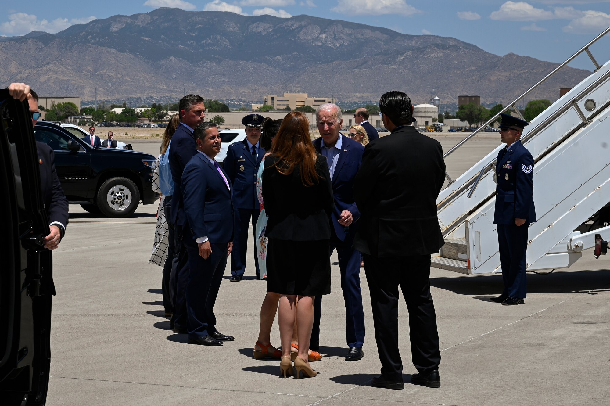 President Joe Biden arrives at Kirtland Air Force Base