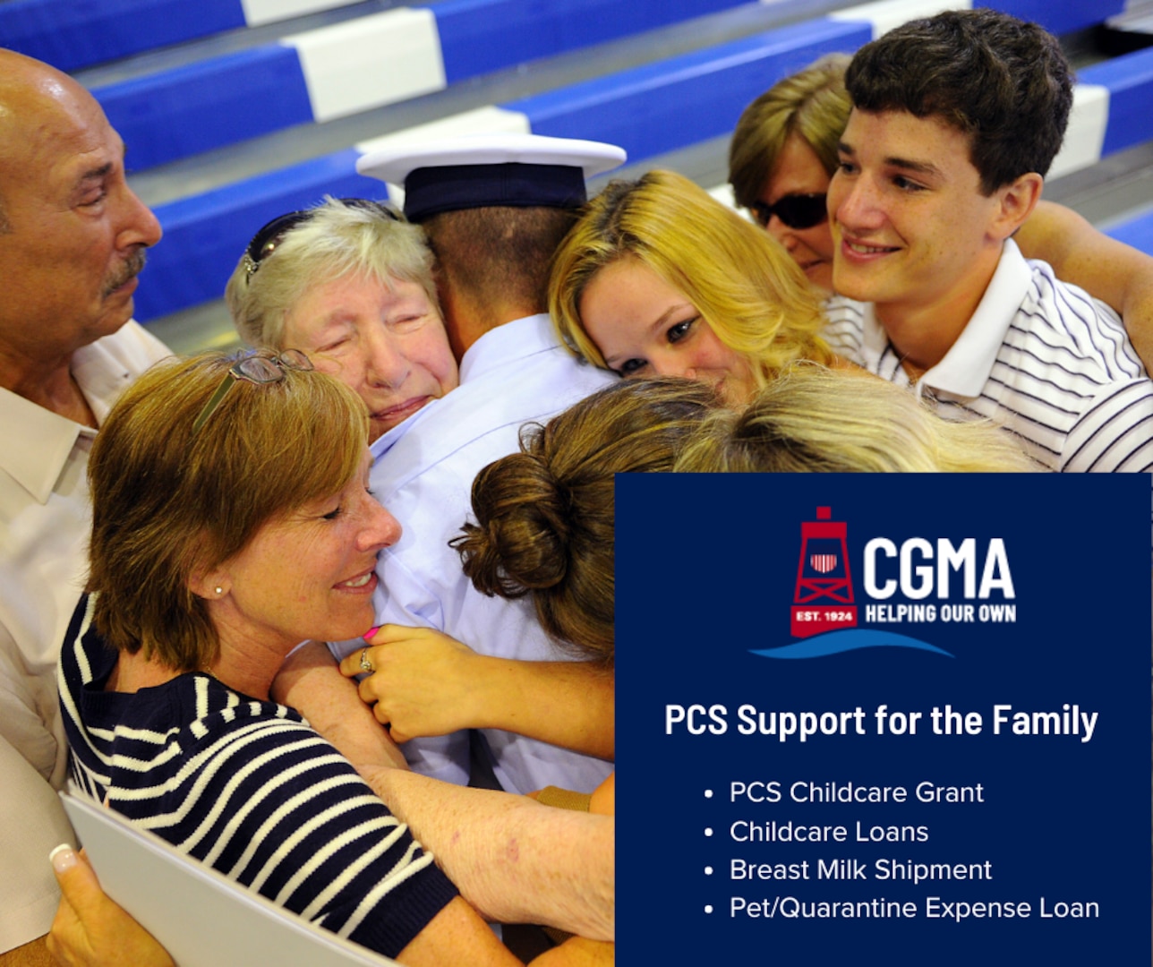 A Coast Guard family reuniting with their loved one and demonstrating how CGMA's financial support can assist more Coast Guard families in these touching moments. (This photo is courtesy of CGMA)