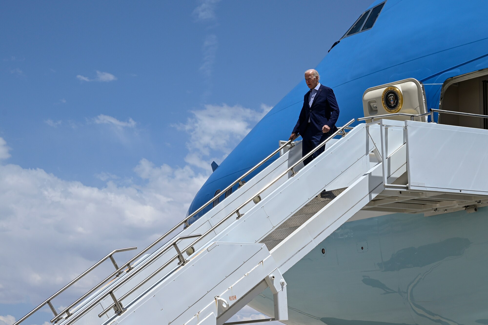 President Joe Biden arrives at Kirtland Air Force Base