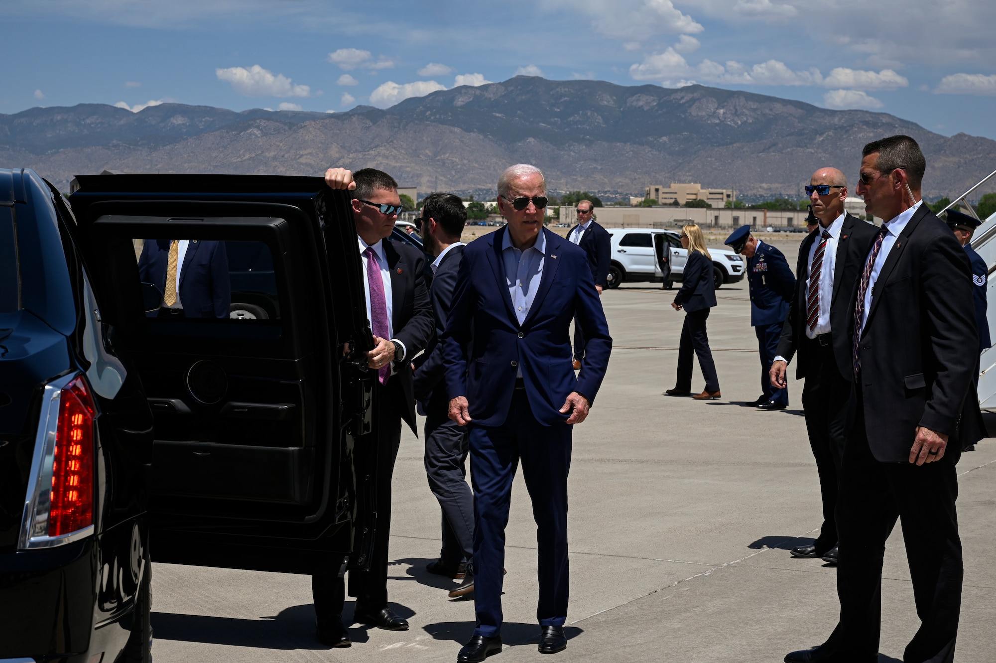 President Joe Biden arrives at Kirtland Air Force Base
