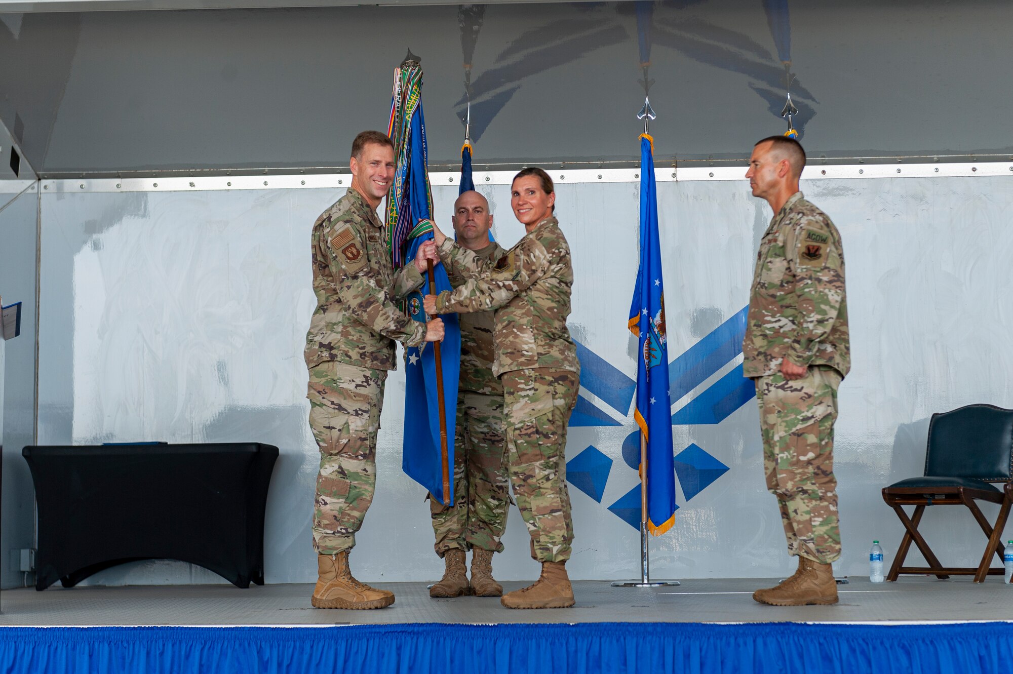 Photo of an Airman relinquishing command