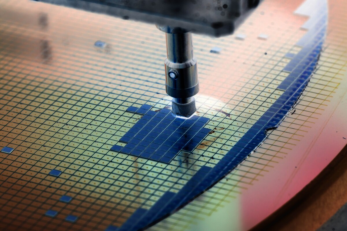 A machine works on microelectronics.