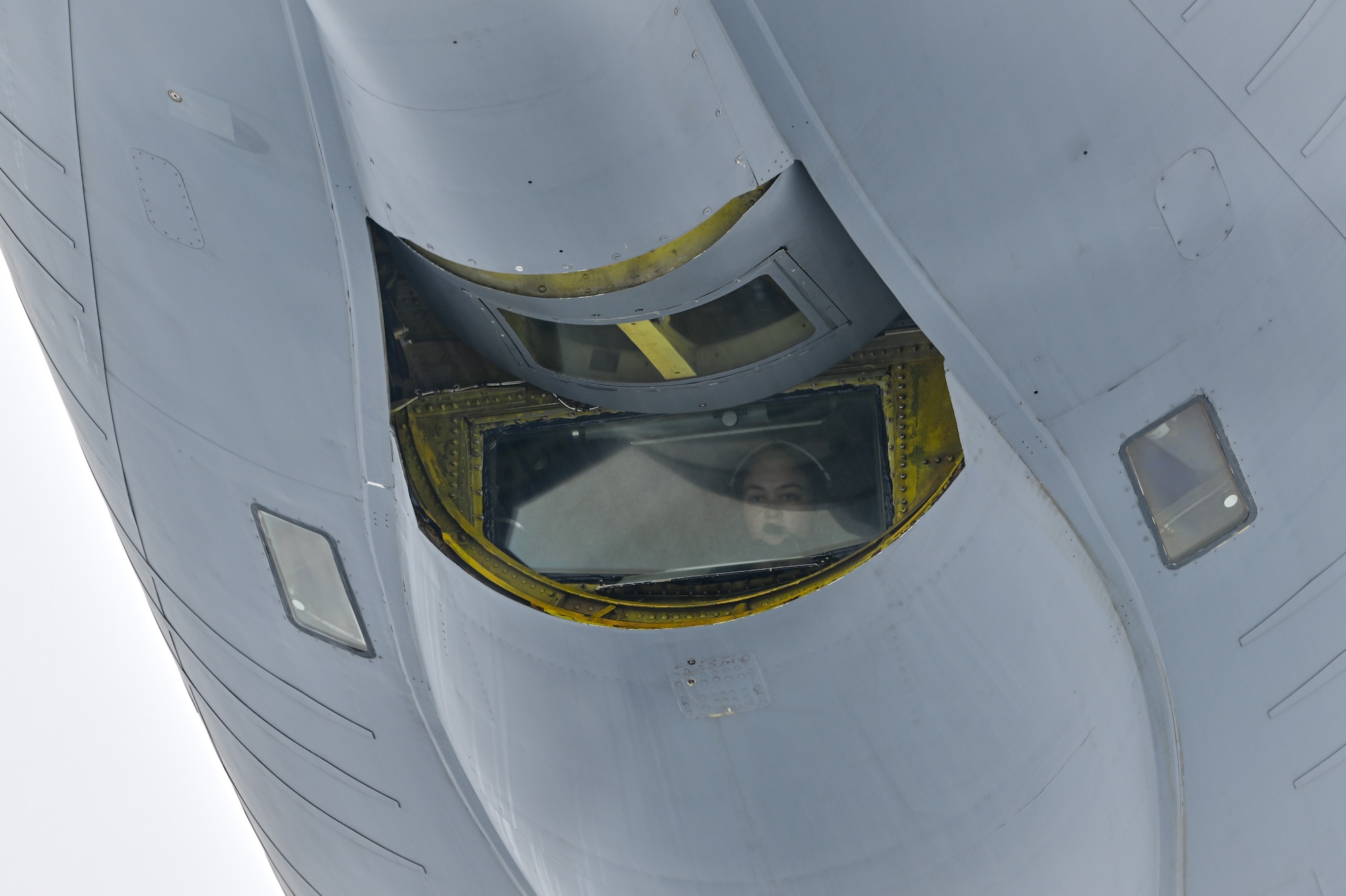 Photo of KC-135 Stratotanker boom operator