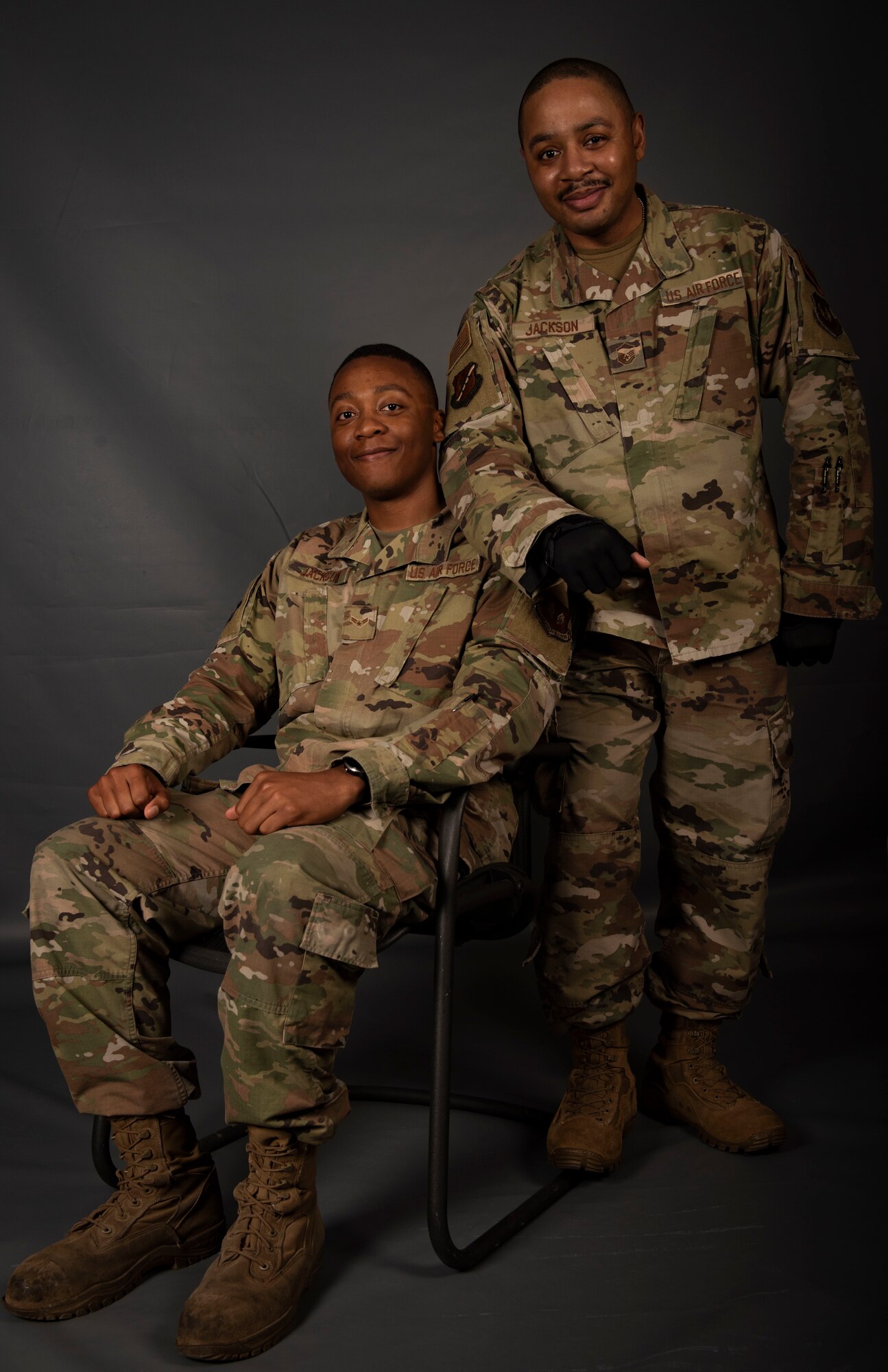 Father and son in uniform