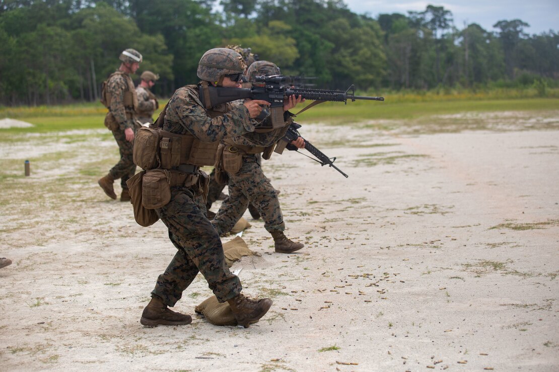 U.S. Marine Corps Combat Skills Program (CSP) participants execute a live fire range on Camp Devil Dog in Jacksonville, North Carolina, June 9, 2022.