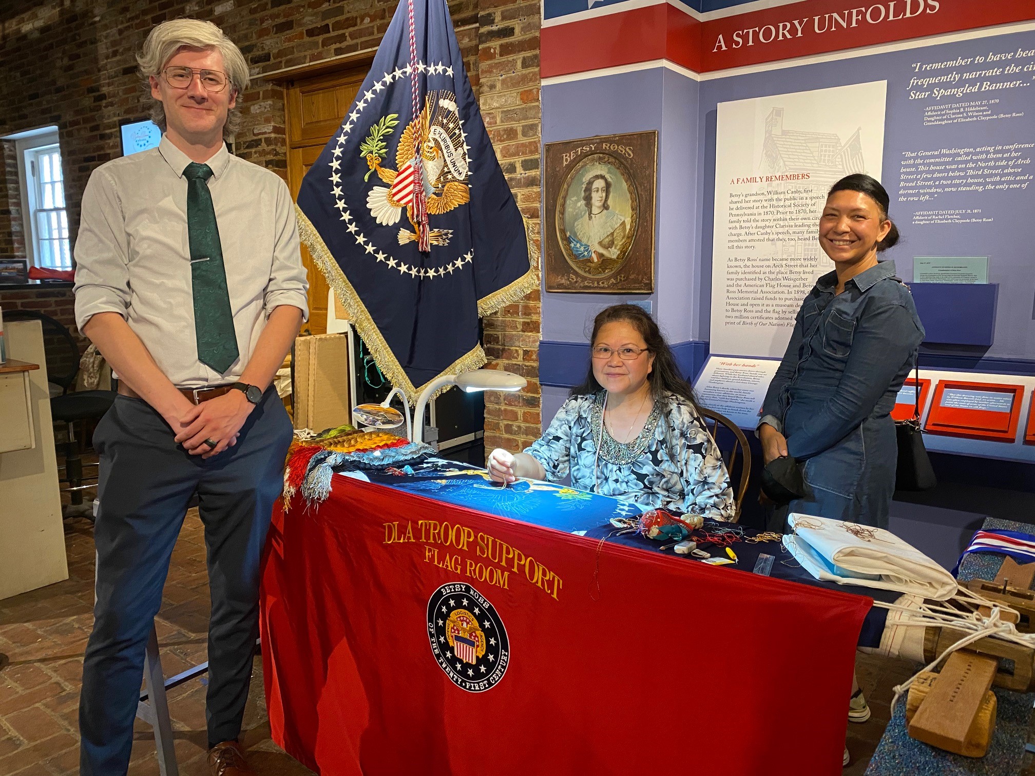 DLA Troop Support flag room staff celebrate Flag Day at Betsy Ross House