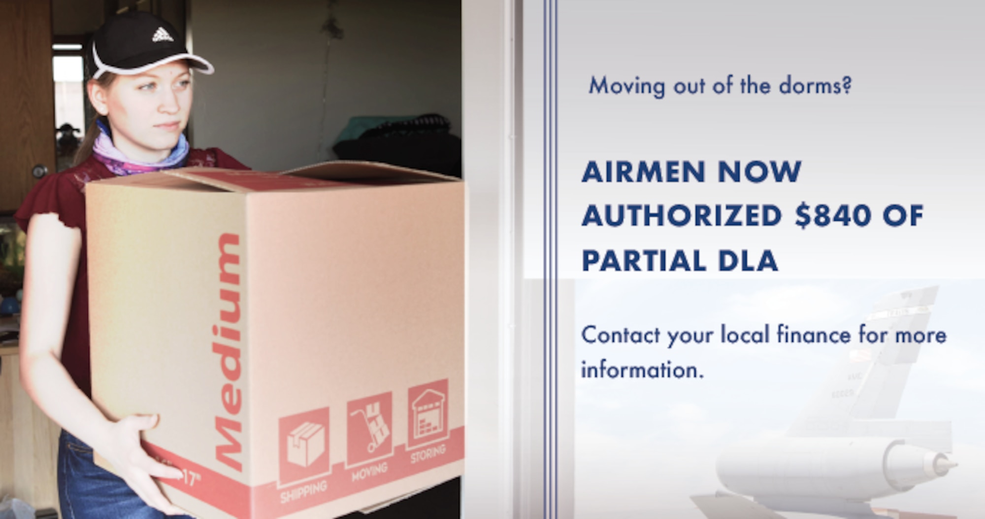 A recent modification to the joint travel regulation now allows Airmen directed to move out of government quarters to receive a partial dislocation allowance of $840. (U.S. Air Force graphic)