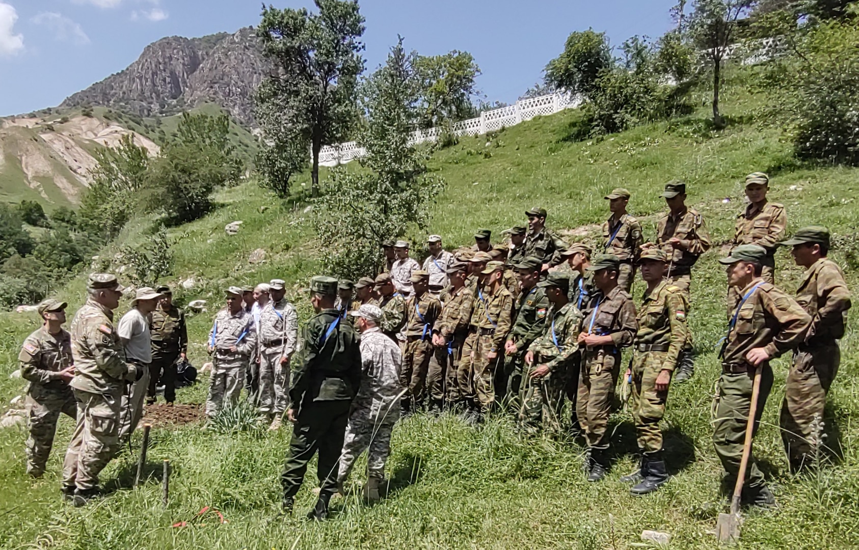 Virginia National Guard Soldiers assigned to the 91st Cyber Brigade conduct a mountain warfare exchange and an advanced tactical planning exchange with soldiers from the Republic of Tajikistan May 16-20, 2022, in Romit, Tajikistan. Virginia and Tajikistan are partners under the Department of Defense National Guard Bureau State Partnership Program.