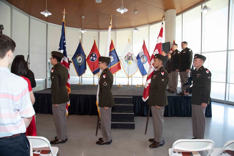 The Memphis District officially said farewell to Commander Col. Zachary Miller during a Relinquishment of Command Ceremony yesterday, June 16, 2022. At 10 a.m. on Thursday, June 16, several district employees travelled to Beale Street Landing in downtown Memphis. Mississippi Valley Division Commander Maj. Gen. Diana Holland presided over a Relinquishment of Command Ceremony, where District Commander Col. Zachary Miller relinquished command of the Memphis District to Deputy District Commander Lt. Col. Robert Green. (USACE photo by Public Affairs Specialist Jessica Haas)