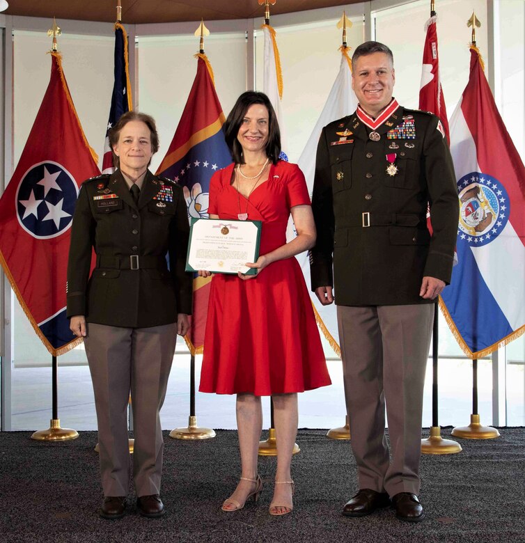 The Memphis District officially said farewell to Commander Col. Zachary Miller during a Relinquishment of Command Ceremony yesterday, June 16, 2022. At 10 a.m. on Thursday, June 16, several district employees travelled to Beale Street Landing in downtown Memphis. Mississippi Valley Division Commander Maj. Gen. Diana Holland presided over a Relinquishment of Command Ceremony, where District Commander Col. Zachary Miller relinquished command of the Memphis District to Deputy District Commander Lt. Col. Robert Green. (USACE photo by Public Affairs Specialist Jessica Haas)