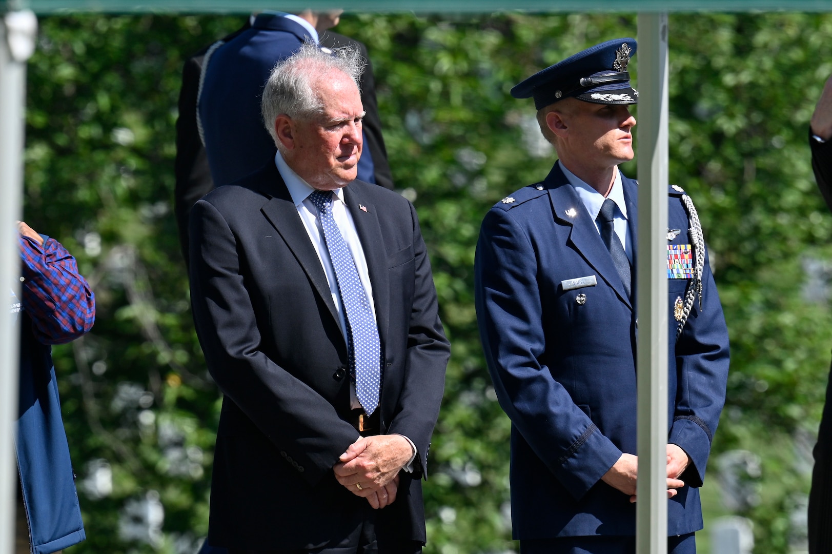 Secretary of the Air Force Frank Kendall attends the funeral of Brig. Gen. Charles E. McGee at Arlington National Cemetery, Arlington, Va., June 17, 2022. McGee, a Tuskegee Airman, died Jan. 16, 2022 at the age of 102. He served 30 years during World War II, the Korean War and the Vietnam War. (U.S. Air Force photo by Eric Dietrich)