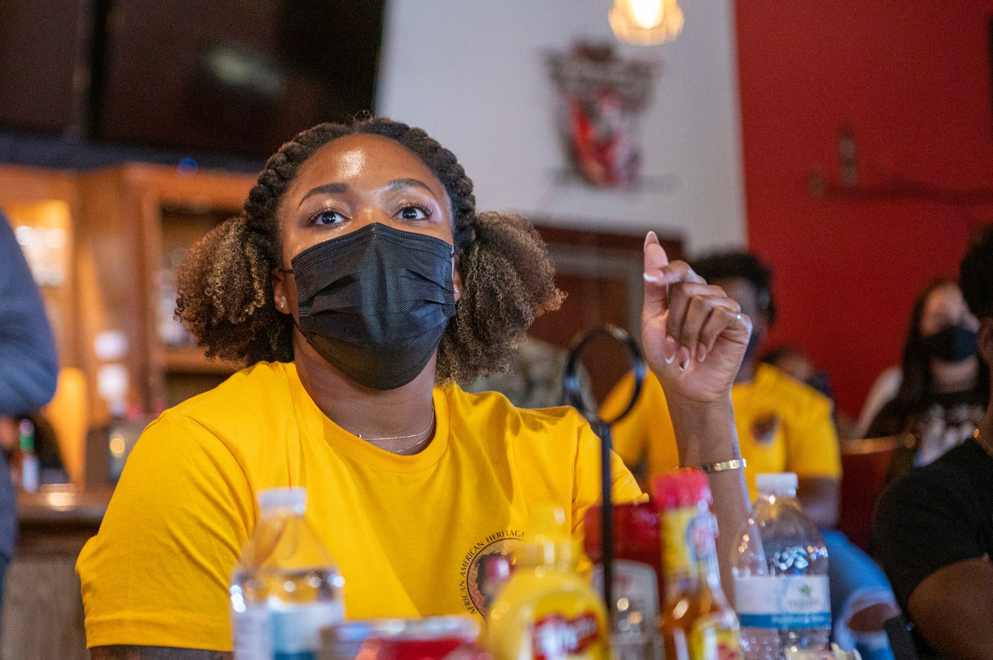 U.S. Airmen attend a Juneteenth celebration hosted by the African American Heritage Association at Travis Air Force Base, California, June 16, 2022.